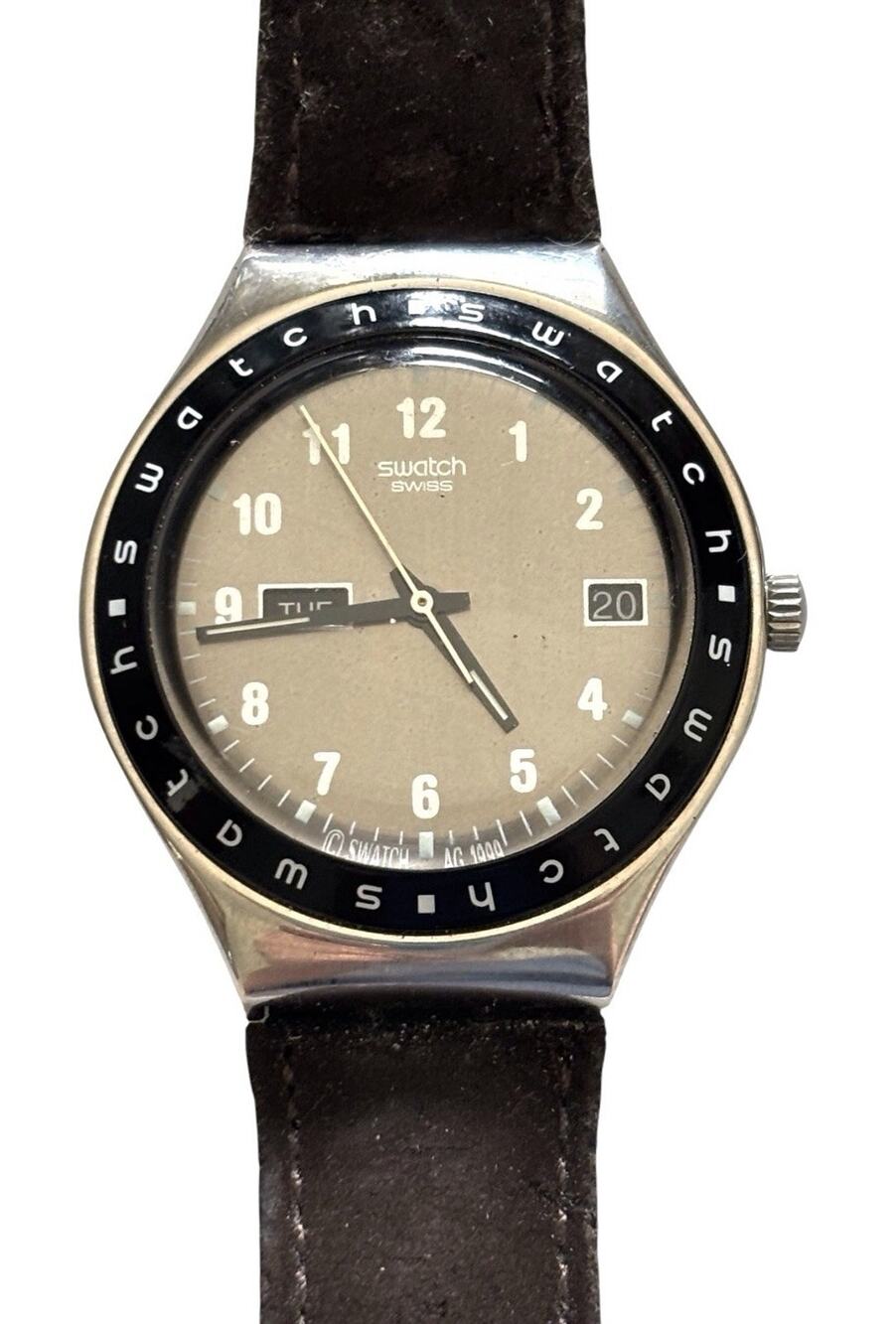 Rare Working SWATCH AG 1999 37mm Quartz Mens Wristwatch new battery Working